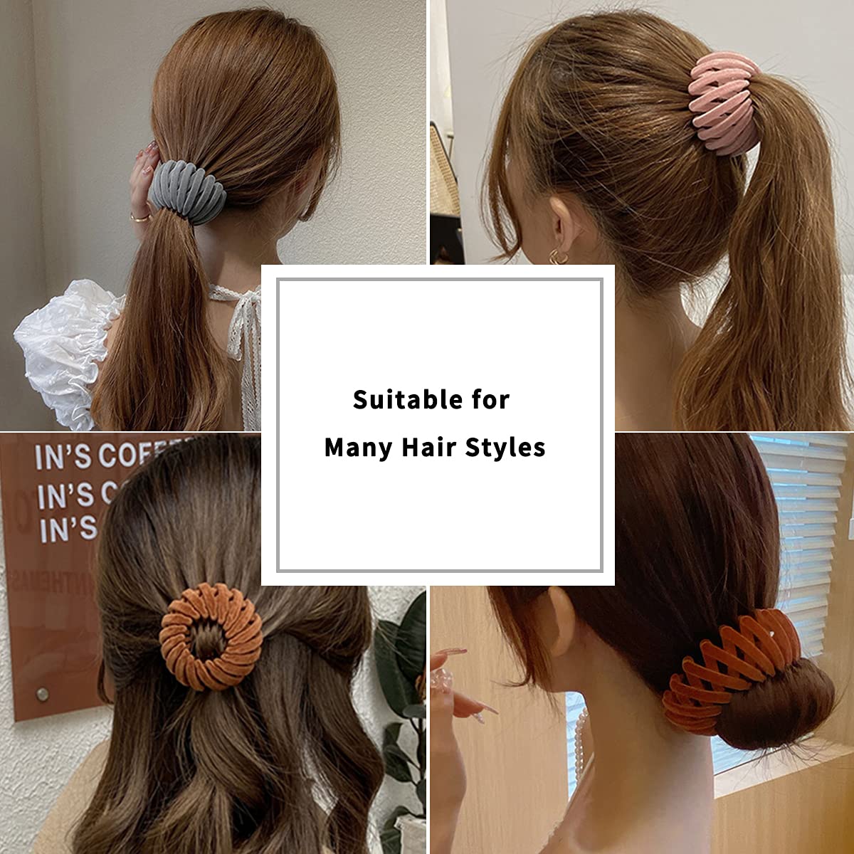 6Pcs Birds Nest Hair Accessories Bun Maker Clips Expandable Ponytail Holders Shaped Hairpins for Women and Girls 6Pcs Birds Nest Hair Accessories Bun Maker Clips Expandable Ponytail Holders Shaped Hairpins for Women and Girls