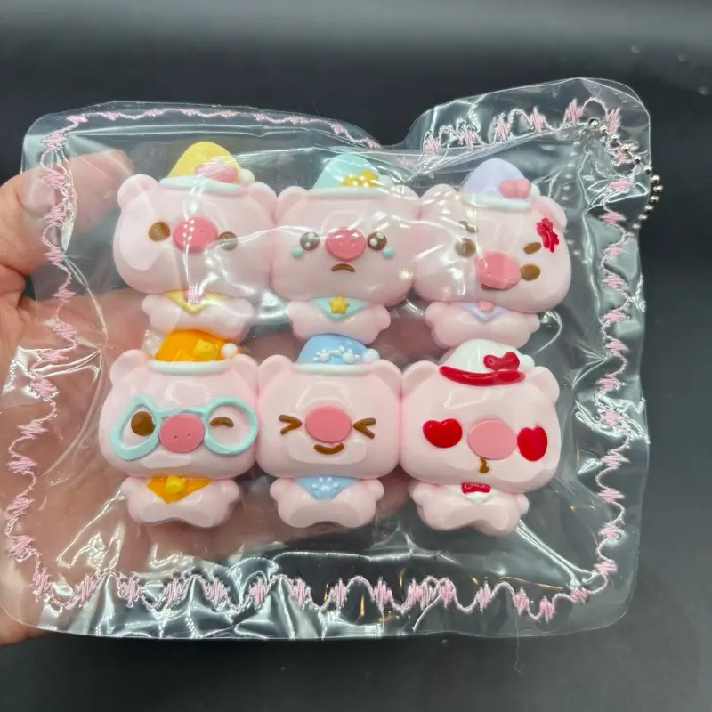 Pack of 6 cute piggies taba squishy