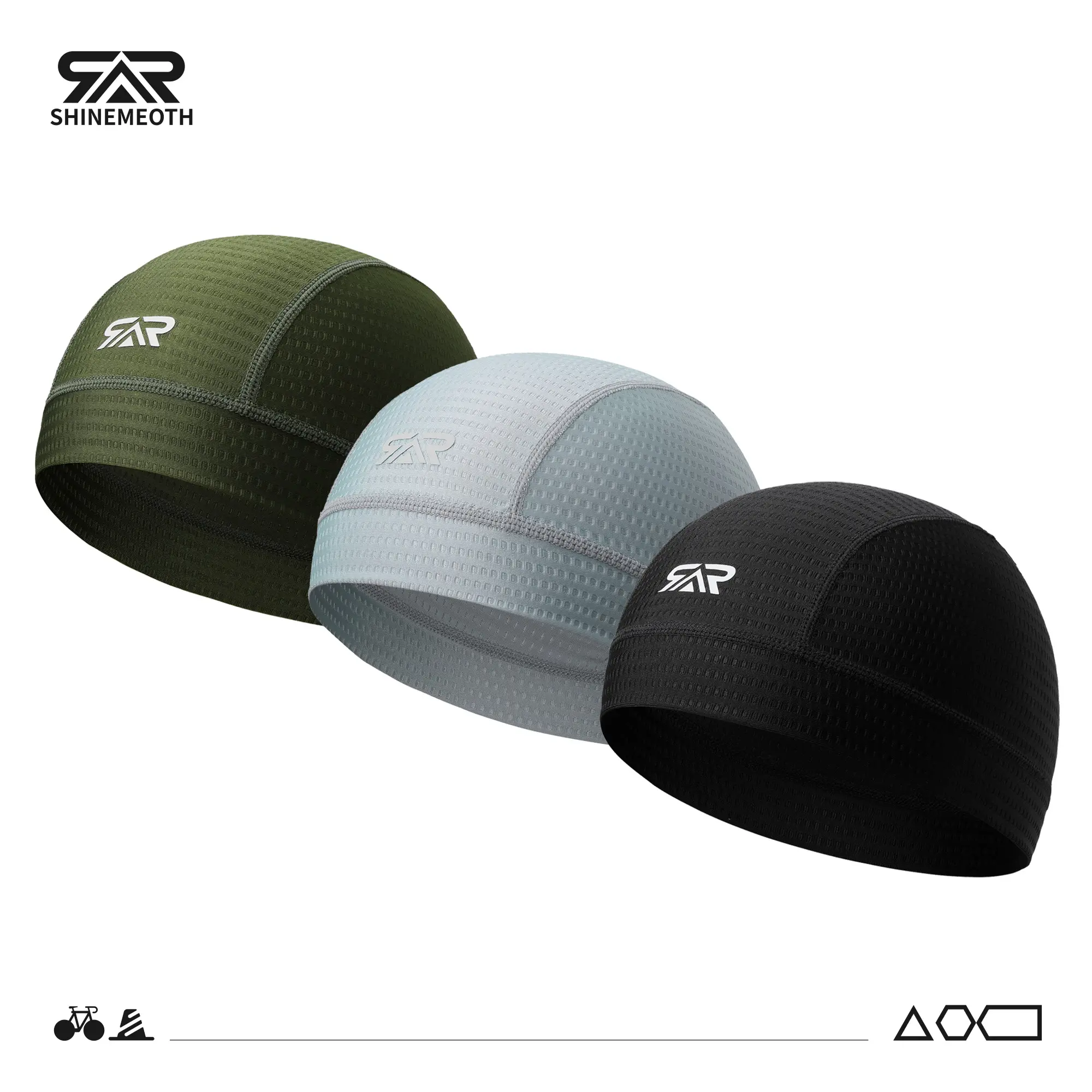 SHINENEOTH 2/3 Pcs Hard Hat Accessories Ice-Cool Skull Cap Helmet Liner Cap Blue-Collar Workers Lightweight Slouchy Beanie Sweat-Wicking  Motorcycle Cycling Running Head Cover  Dustproof Scalp Protection Headband Hat