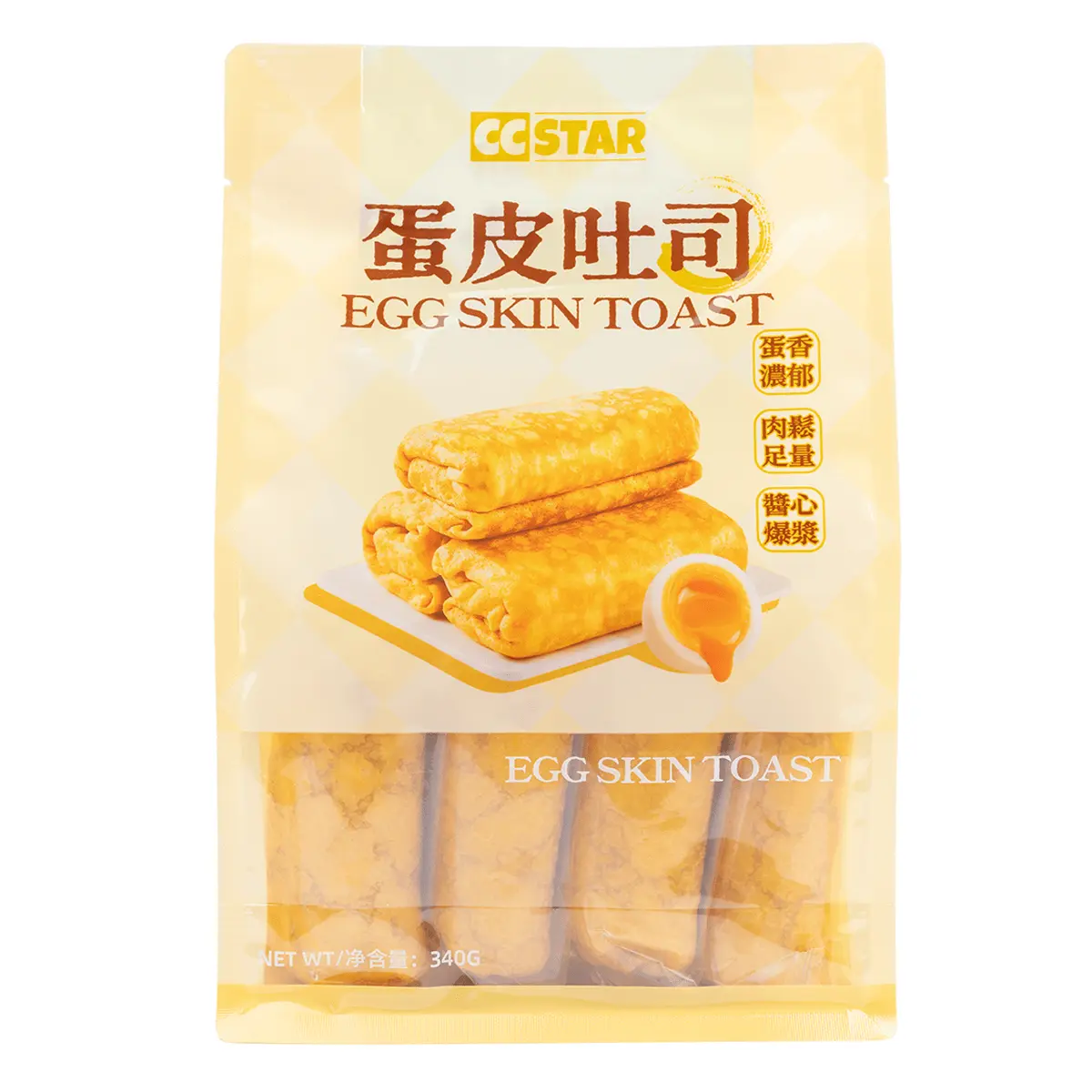 Egg Skin Toast (340g) - Soft Baked Casual Snack Cake, Ambient Ready-to-Eat Convenient Dessert Treats, Triple-Layer Bakery Item with Egg Skin, Toast Layer, Sweet-Savory Flavor Sauce, Desserts, Snack Bites