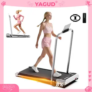 Handrail Walking Pad with Incline, Yagud Incline Walking Pad for Home，Under Desk Treadmills for Home with Remote Control, Walking Pad Treadmill with Manual Incline, LED Display, 265LBS Weight Capacity