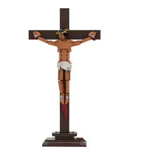 Jesus on the Cross Building Blocks Set Christian Religious Decor Collectible Faith-Based Toy for Home Altar & Gift for Christian Families