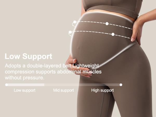 POSHDIVAH Women's Creamluxe Maternity Leggings 25"/28" Over The Belly Pregnancy Yoga Pants Active Workout Leggings
