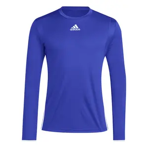 adidas Mens Team Issue Jersey Crew Neck Long Sleeve Casual Tops Casual - Blue