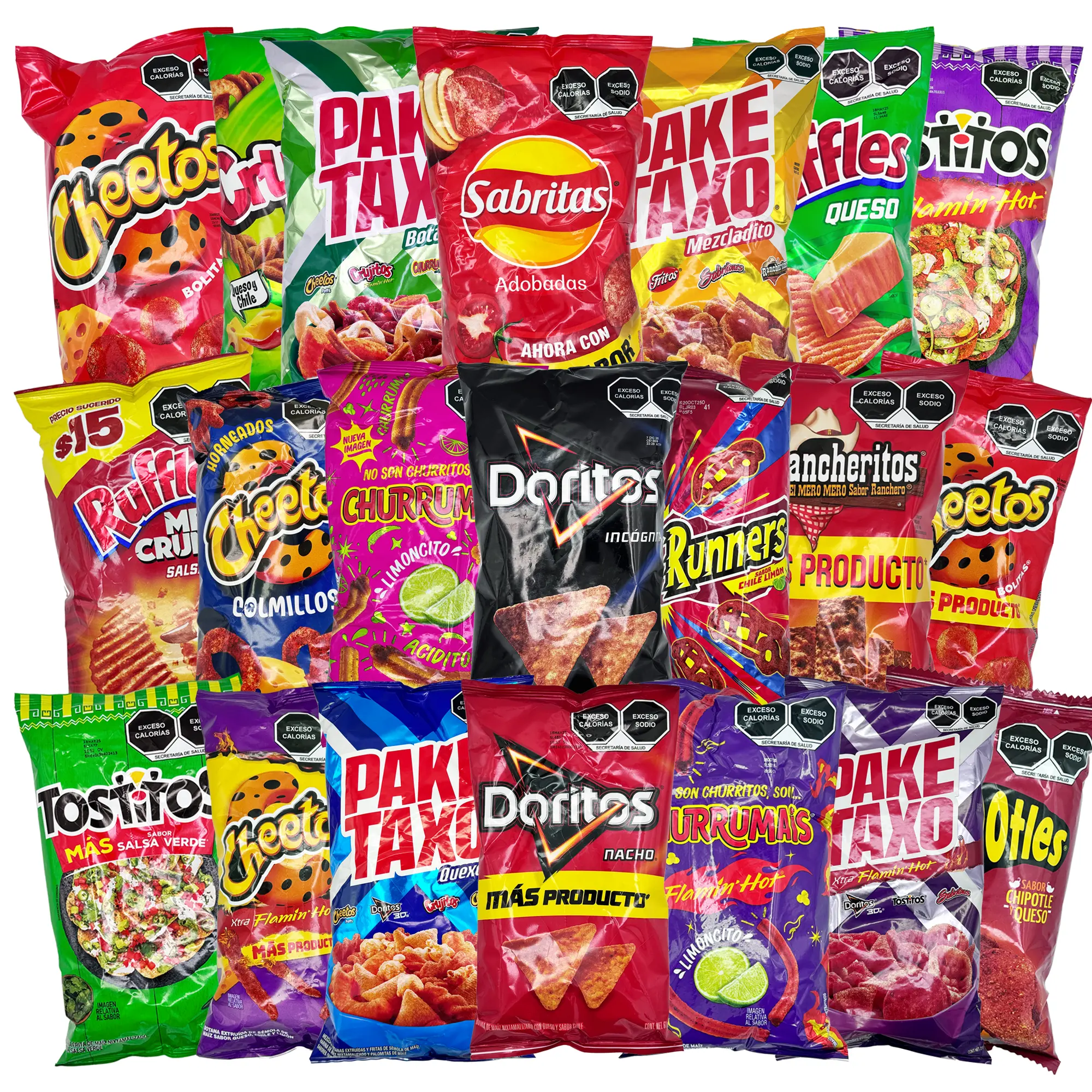 Mexican Chips Papitas Mexicanas- Choose 2 Big Bags or 4 Small Bags - Sabritas, Doritos, Pake Taxo, Barcel, Cheetos, Churrumais and More