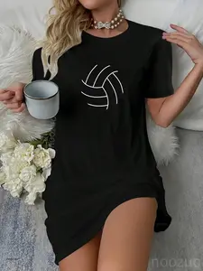 Plain Volleyball Seams Volleyball Player Casual Dress