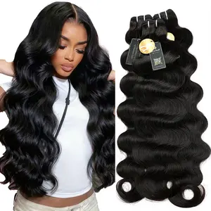 16A PerisModa Raw Hair Bundles Body Wave Bundles Human Hair Machine Double Weft Brazilian Weaving 1/3/4 Bundles Deal Natural Black Bundles For Women 12-32 inches 100% Human Hair Extensions #WeeklyDeals