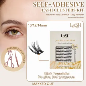 Lashterally Maxxed Out Self-adhesive Lash Clusters Kit No Glue Needed Easy Apply & Removal Cluster Lashes Extension Pre Mapped Lash Clusteres Eyelashes Flawless Makeup Cosmetic