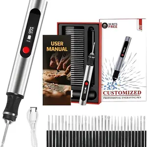 Engraving Pen with 30 Free Diamond Bits for Personalized Gifts & Practice Canvases Easy to Use USB-C Fast Charger 3 Speed Settings 8000-21000 RPM Professional Engraving Tool