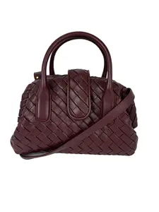 Pre-owned Bottega Veneta Leather Crossbody Bags Nappa Intrecciato Teen The Lauren 1980 Bauletto Barolo Bag