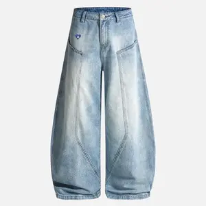 Aelfric Eden Seam Panel Barrel Jeans Y2K Retro Oversized Fit Structured Seam Detail Unisex Streetwear Jeans