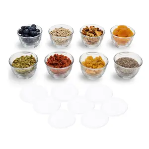 Libbey Small Glass Bowls, Glass Containers with Lids Set of 8 to Keep Leftovers Fresh, Meal Prepping and More, Dishwasher Safe Bowl Set
