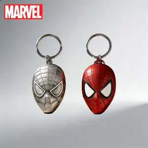 1PC Marvel Spiderman Head Keychain Official Licensed Zinc Alloy Material Durable Everyday Use Wonderful Gift Fans Authentic Quality Backpack Decor
