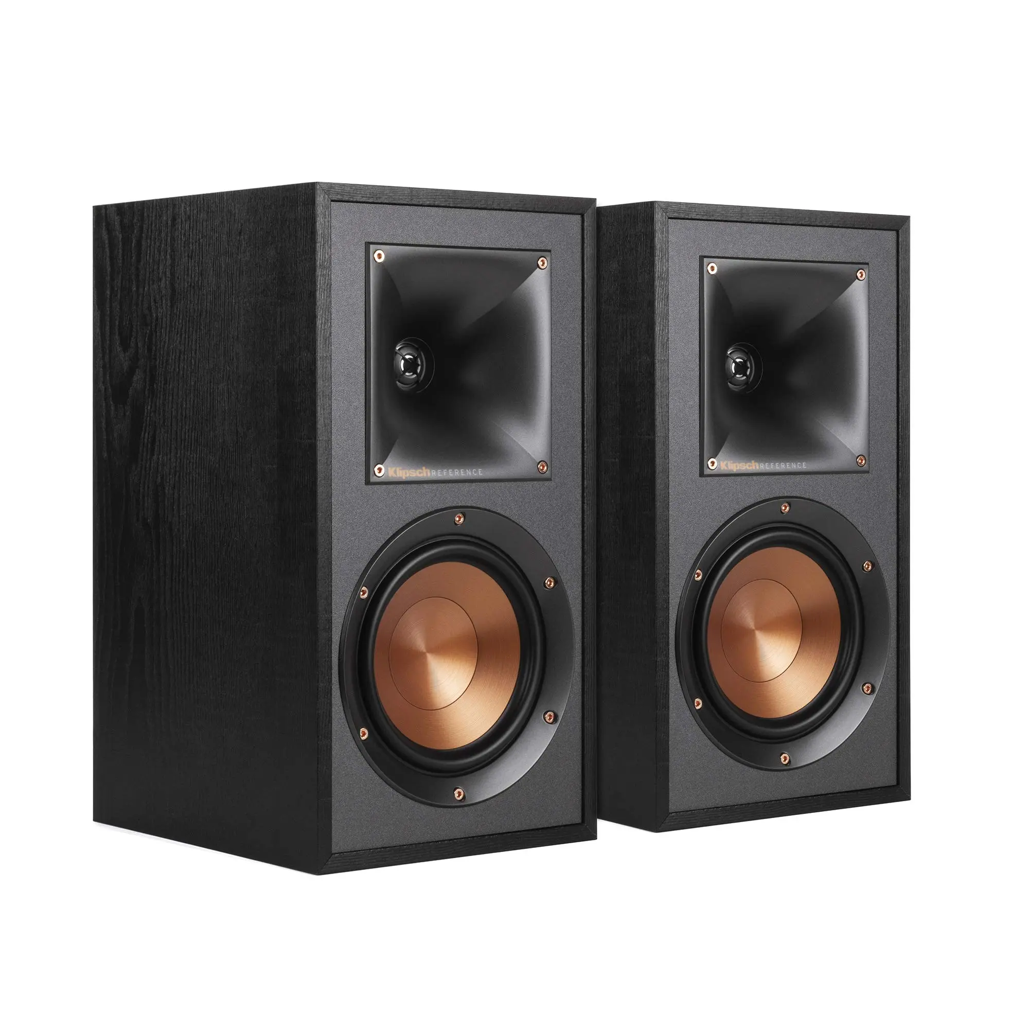 New Klipsch R-51M Bookshelf Speakers (Pair, Black) - Square Design, Aluminum Construction, LTS Tweeters, 90x90 Square Tractrix Horns, Dual 5.25" Spun-Copper IMG Woofers, Bass-Reflex via Rear-Firing Built-In Port for Home Entertainment, Music Players