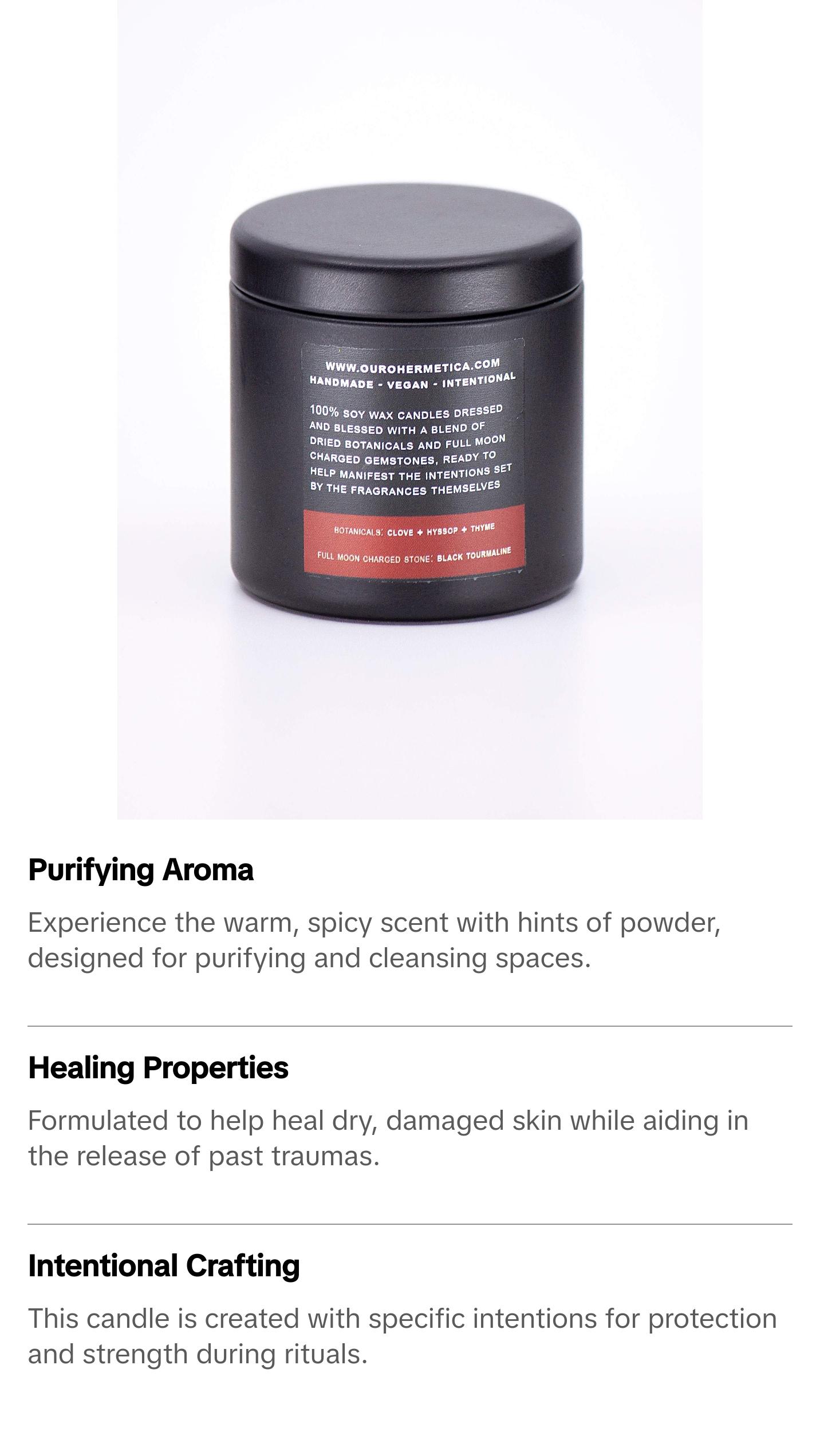 Anubis Ritual Soy Candle with Botanicals & Black Tourmaline