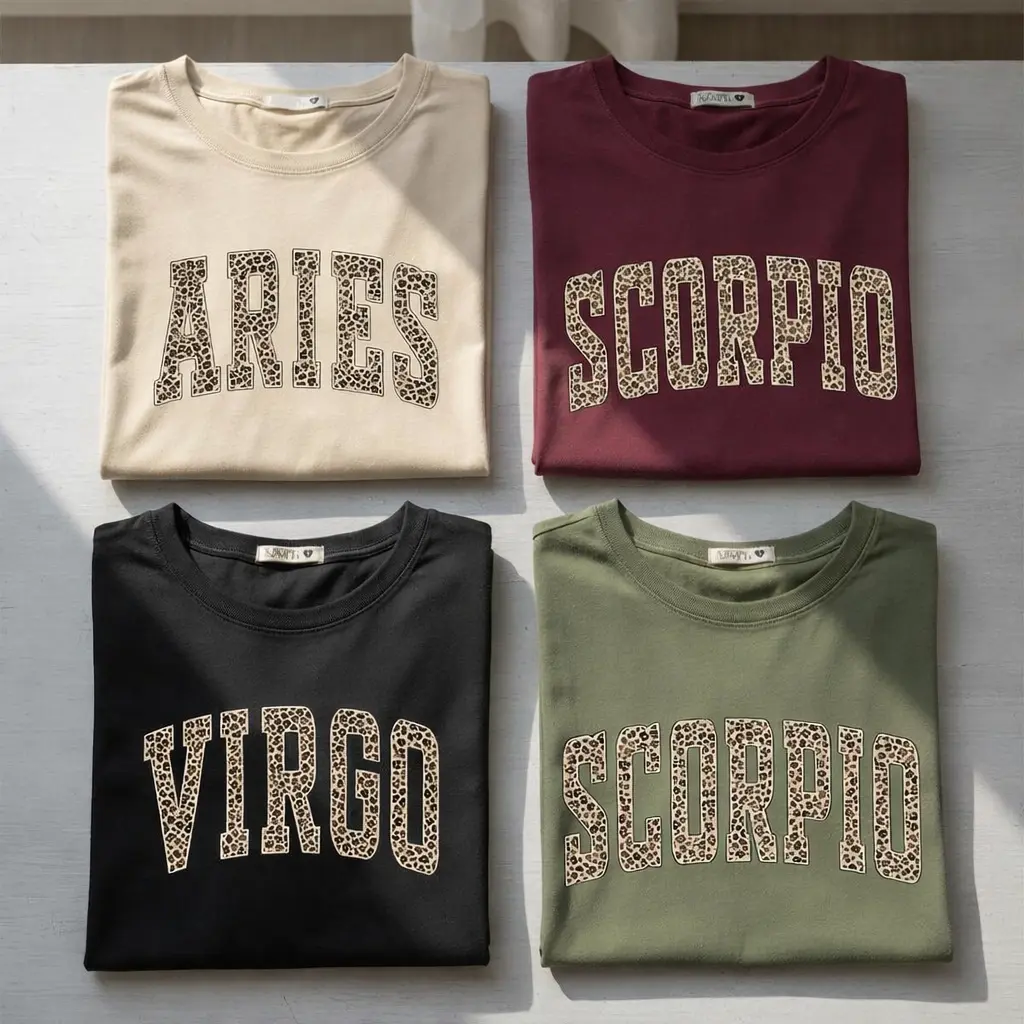 [LEAVE A NOTE OR NOT EST YEAR] Full 12 Minimalist Zodiac t-shirt – Astrology Sign “EST.” Year t-shirt for Men and Women, Minimalist Unisex Pullover, Perfect Horoscope Gift for Zodiac Lovers