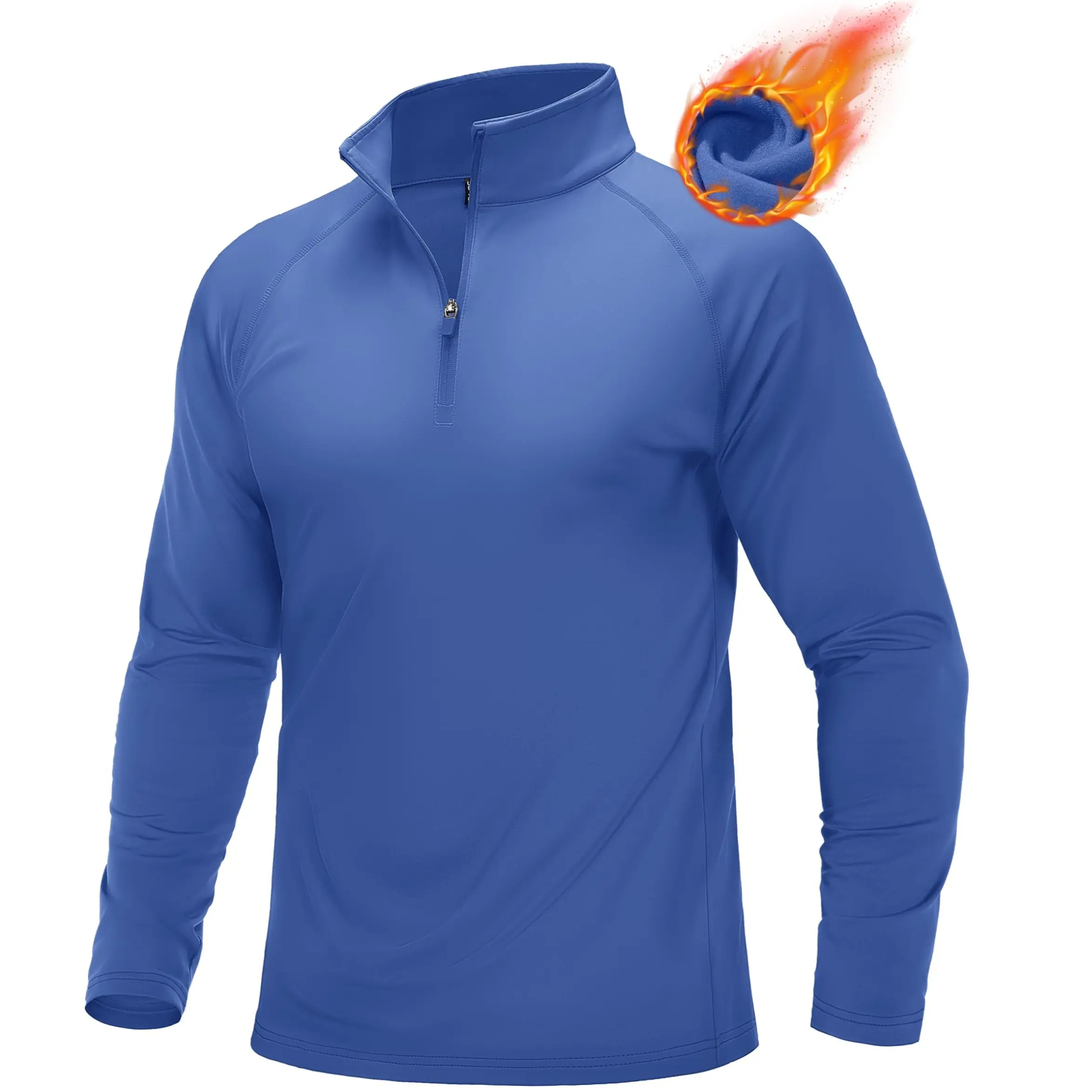 MAGCOMSEN Men's Athletic Apparel, Quarter-Zip Fleece Lined Pullover, Long Sleeve Thermal Shirt for Gym & Casual Fitness Wear, Golf, Travel