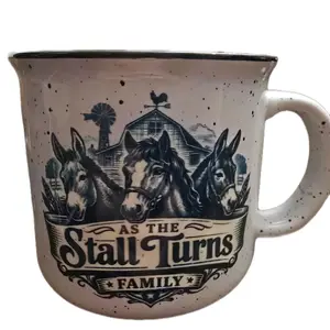 As the Stall Turns Ceramic Camp Mug with Farmhouse Design and Family Theme for Rustic Home Decor