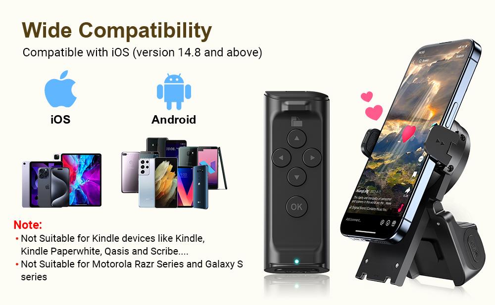 PUTARE Remote Control for TikTok Scrolling with Phone Stand, Wireless Page Turner, Selfie Camera Shutter Video Recording for iOS Android, Cellphone Selfie Accessory tiktokshopsummersale PUTARE Remote Control for TikTok Scrolling with Phone Stand, Wireless Page Turner, Selfie Camera Shutter Video Recording for iOS Android, Cellphone Selfie Accessory tiktokshopsummersale