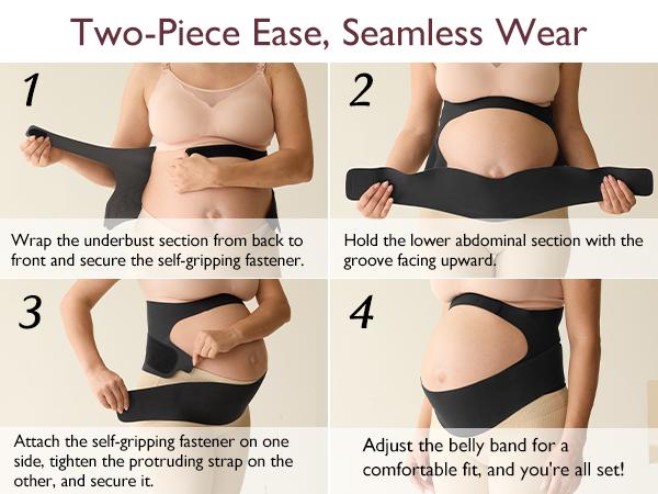 Momcozy Pregnancy Belly Band YB001 & YB002, CozySupport Ergonest Maternity Belly Band, Invisible Pregnancy Belt for Back, Abdomen, Waist tiktok shop，A