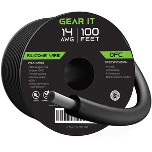 14AWG 600V Tinned OFC Stranded Silicone Wire, Black