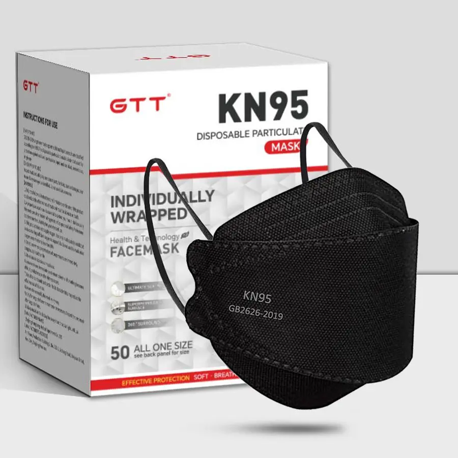 50-200pcs KN95 Face Masks Disposable 4-Layer Protection, Hypoallergenic Pull-On Design with Individually Wrapped Packaging, 95% Filtration for Dust, Pollen, Allergens - Adult Respirator Mask, Office Air Quality, Portable Mask