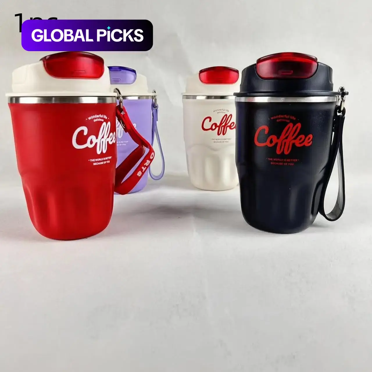 12.17 oz Stainless Steel Insulated Cup with Handle, High-End Coffee Mug, Insulated Vacuum Flasks, Drinkware Available in Multiple Colors, Durable and Stylish Design #GLOBAL PICKS