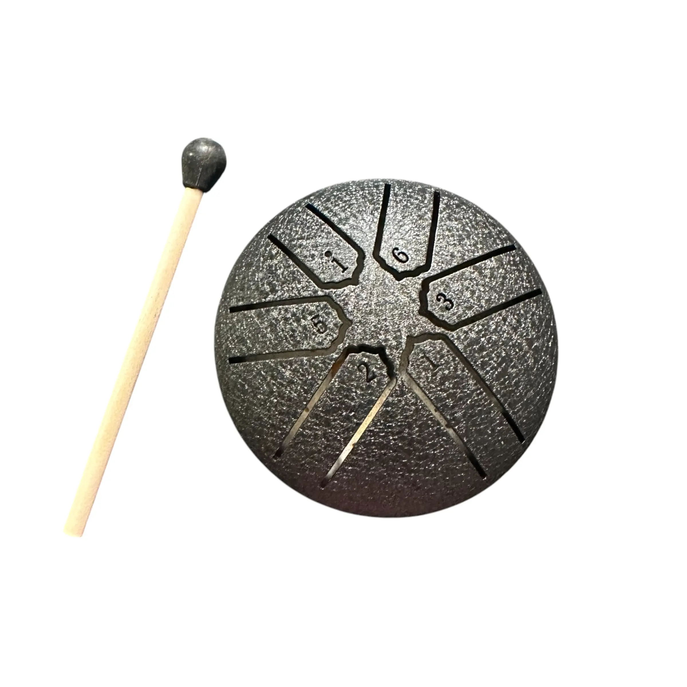 3-Inch Mini Steel Rain Drum - Durable Steel Body Percussion Instrument, Mallet-Included, Black, Beginner Mindfulness Tool for Classroom, Great for On-the-Go Meditation, Calming Gift