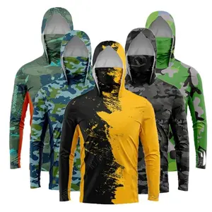 SunscreenclothingMenWomenFishingHoodySunscreenSunProtectionRashGuardsCyclingJacketShirtRashguardsHikingClothesFaceNeckCoat