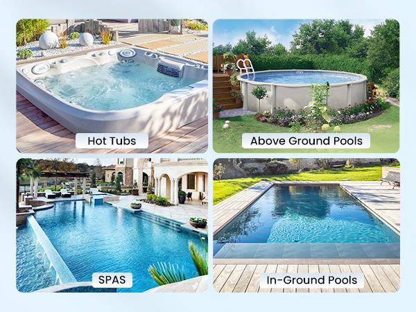 Enhulk Pool Vacuum for Above Ground Pool with Telescopic Pole, Running time up to 1H, Handheld Design with Powerful Suction up to 18.5 gallon/min