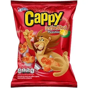 Cappy Infladitos Puffs Cheese and spicy Flavored Snacks - 12 Pack Rojos
