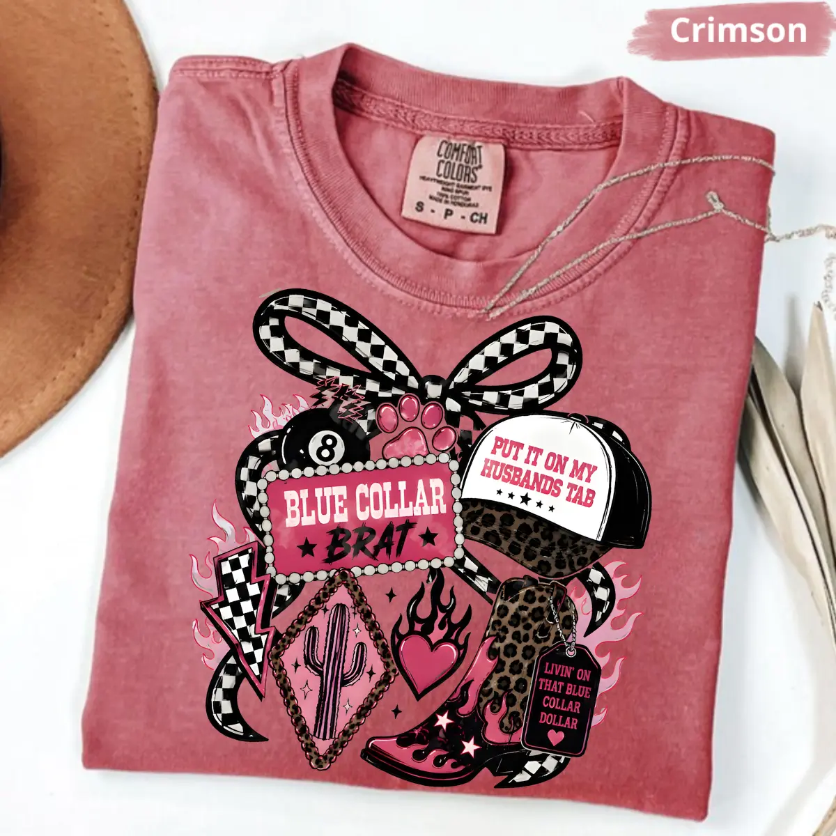 Comfort Colors Blue Collar T-Shirt, Western Cowboy Graphic Tee, Country Rodeo Tee, Trendy Western Style Graphics, Cowboy T-Shirt