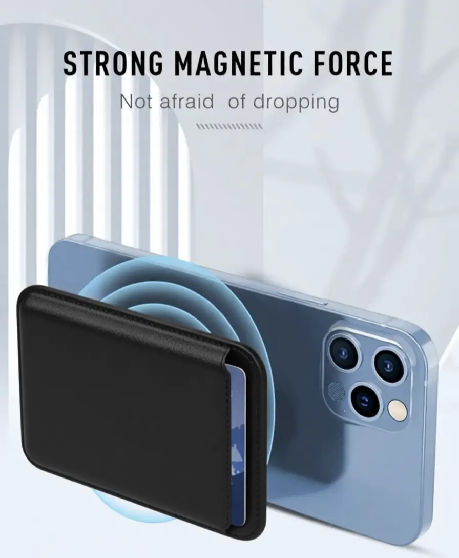 Minimalist magnetic phone wallet, suitable for both men and women.MagSafe Wallet, Magnetic Ultra-Thin Phone Wallet, 3 Card Slots, Compatible with iPhone 17/16/15/14/13/12 Pro Max Plus Air Series, RFID-Blocking Synthetic Leather, Black