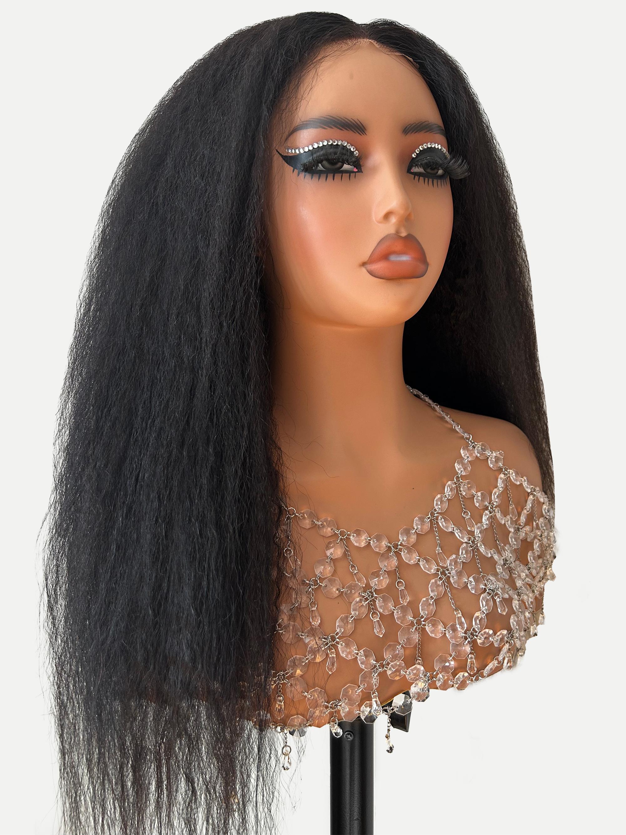 Menglle New Yaki Loose Wave Fluffy Bounce Pre Wand Curly 13x4 Lace Front Wig Transparent Glueless Ready to Wear Pre-cut Lace Human Hair Wigs#greenish#TikTokShopSpringGlowUp