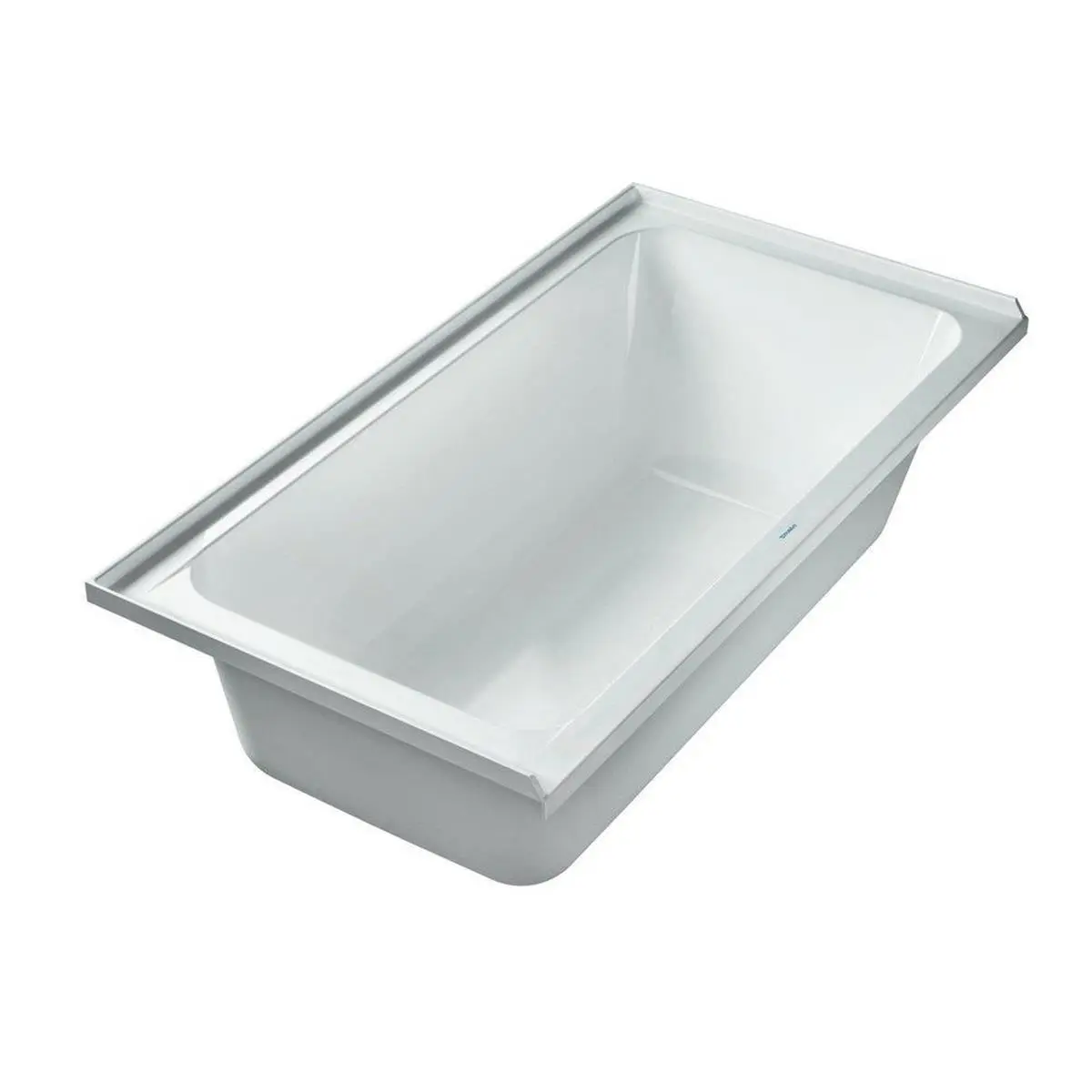 Duravit D-Code Rectangle Drop-In Alcove Bathtub - 60"x32", Left Drain, White Acrylic, 77.8 lbs, Easy to Clean, Heat-Retaining, Drop-In Configuration Installable