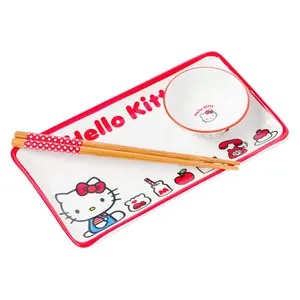 Hello Kitty Ceramic 3-pc Sushi Set (Classic Milk Bottle)