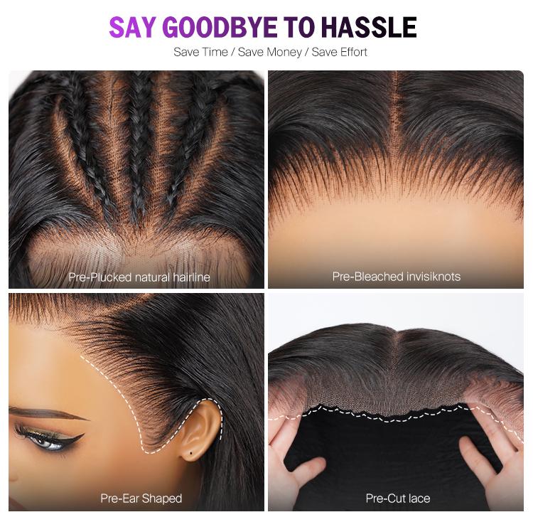 [Must-Have] 220% Density Megalook Wear Go Straight Glueless Wig Pre-everything Tiny Knots HD Lace Front Wig Real Ear To Ear With Invisi Draw-string Wig Beginner Friendly