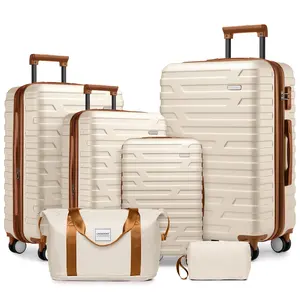 Alikpop 6 Piece ABS+PC Hardshell Luggage Set with Spinner Wheels Lightweight Suitcase Set TSA Lock YKK Zipper Travel Essentials