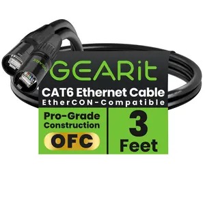 CAT6 Shielded EtherCON Cable for Pro Audio, Black