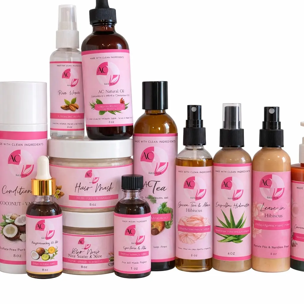 AC Naturals Haircare Complete Growth & Repair Kit - Mint-Infused Set with Castor Oil Shampoo, Conditioner, Rosemary Serum, Moisturizer, Hair Mask for Damaged Strands