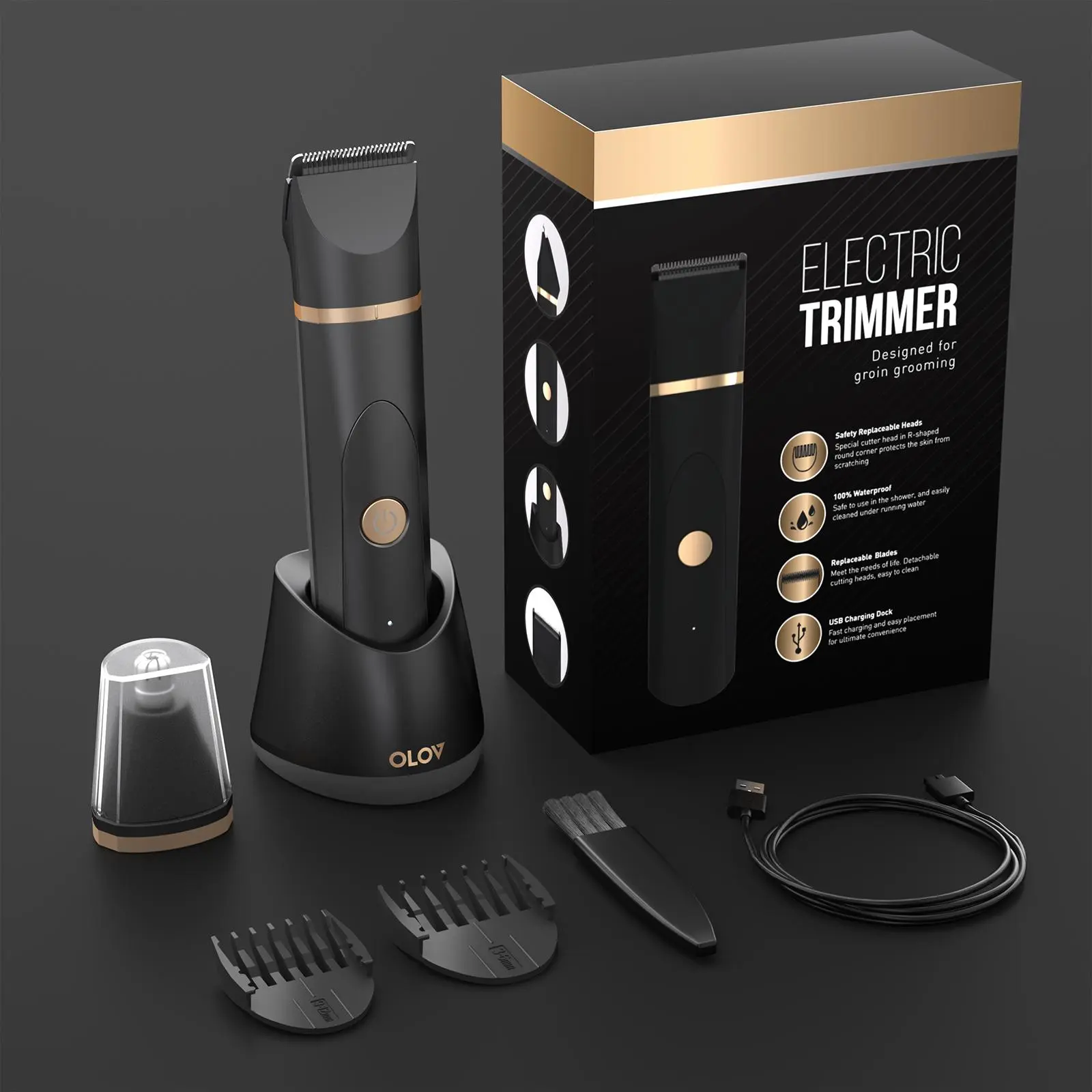 OLOV Electric Body Hair Shaver -Groin Hair Trimmer, Private Ball Hair Trimmer for Men and Women - Replaceable Ceramic Head, USB Rechargeable, Waterproof Hygienic Shaver Safe and Fast Gift Cordless,back to school,back to school haul