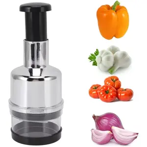Manual Food Chopper, Stainless Steel Manual Onion Chopper Hand Chopper for Vegetables, Vegetable Cutter Onion Garlic Nut Choppers for Onion Garlic Vegetables Fruit Nut