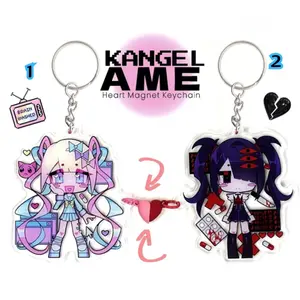 OMGKawaiiAngel + Ame Heart Magnet Keychain | Needy Streamer Overload Keychain
