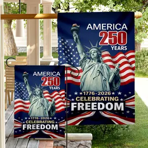 USA Garden Flag 250th Anniversary - Statue of Liberty America 1776–2026 Double Sided Yard Decoration
