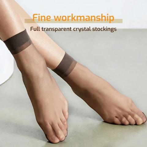 Invisible Slip-resistant Crystal Silk Socks Ultra-fine Breathable Non-slip Design High Elasticity All-match Fashion for Women