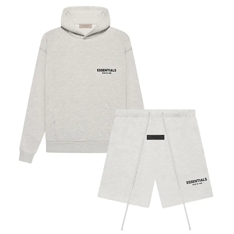 Fear of God Essentials SS22 Men's  Sweatshort and Pullover Hoodie 2-Piece Set Light Oatmeal