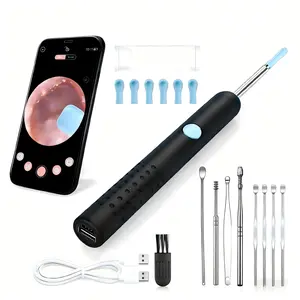 Ear Wax Removal Camera Kit - HD 1080p, 6 LED Lights, Phone Connectivity, Reusable Silicone Heads, Stainless Steel Accessories, Irrigation Tools (Beauty & Personal Care, Eye & Ear Care) Ear Pick Set Ear Cleaning Water Machine