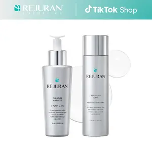 REJURAN Turnover Ampoule 1.01 fl oz & Rebalancing Toner 4.05 fl oz - c-PDRN - Anti-Aging Face Serum for Firmness, Radiance - Hydrating Soothing Facial Toner Improve Skin Texture Korean Skin Care