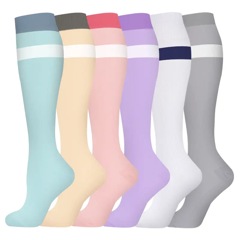 Women's Calf-Length Compression Socks (6 Pairs) - Socks for Women, Everyday, Sports Athletic, Lightweight, Breathable, Quick-Dry, Anti-Odor Fabric for Exercise, Travel, All Seasons, Socks Women, Sports Athletic Socks