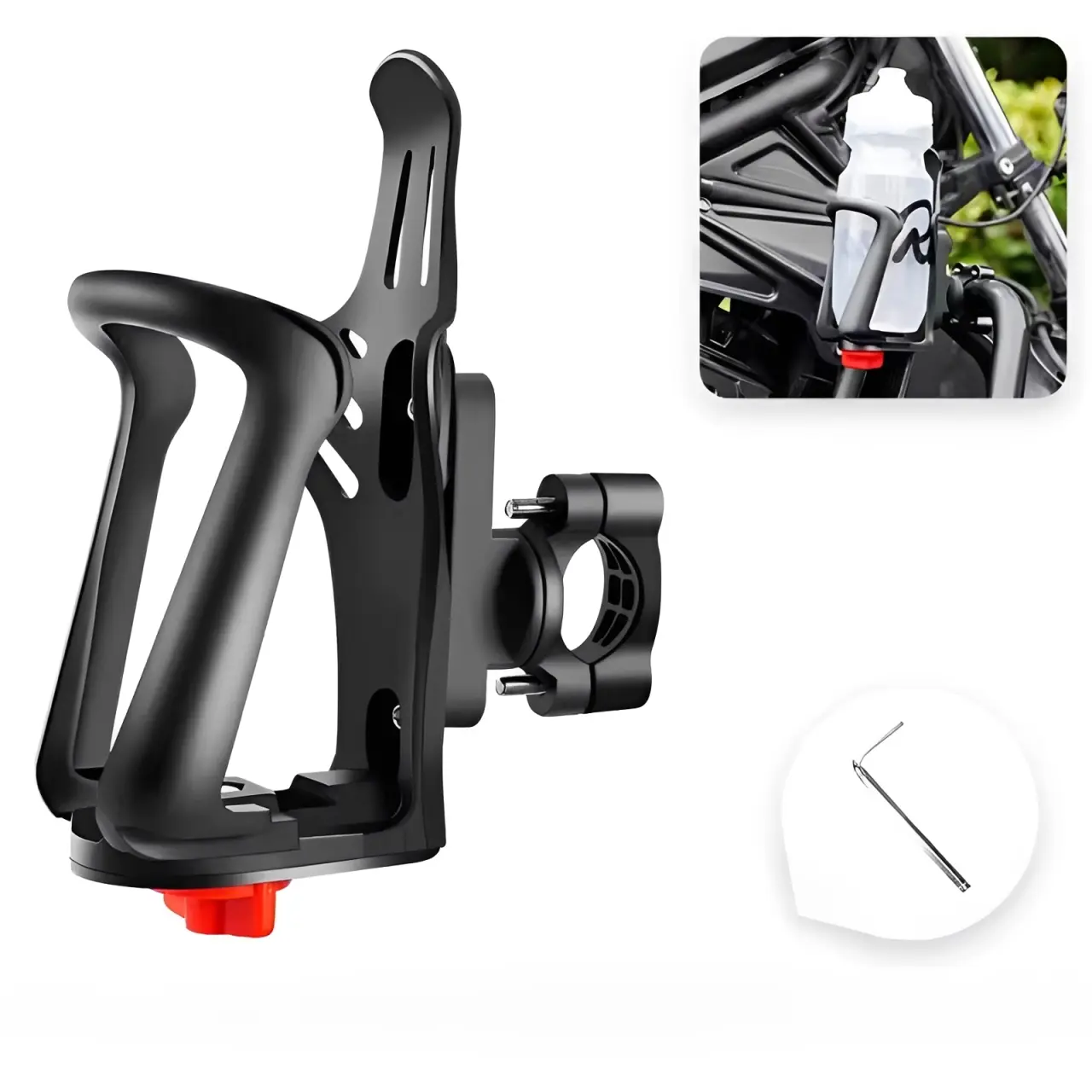 Bike Water Bottle Holder - for Handlebar & Frame Bicycle Drink Cage, Bike Cup Holder, Cycling Water Bottle Cage with Screws Tool, for 2.17-3.35" Diameter Bottles for road bikes and mountain bikes.